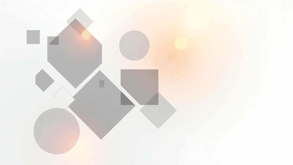 Asymmetrisches Layout mit verschiedenen Größen und Positionen von geometrischen Elementen und Textblöcken