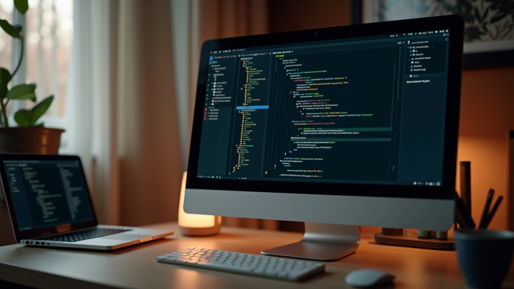 Code-Editor zeigt CSS für asymmetrisches Layout mit Flexbox-Eigenschaften
