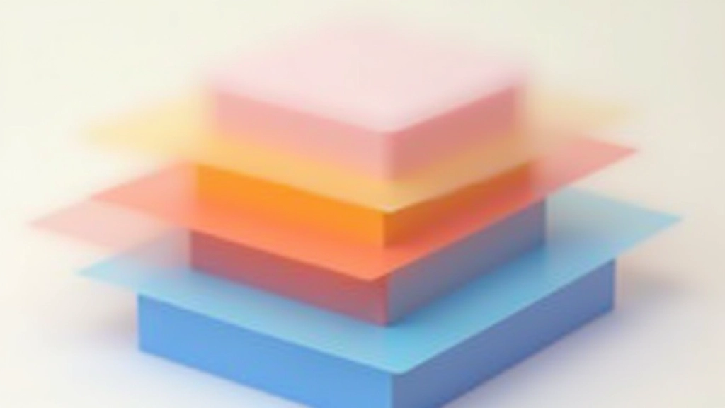 Verschiedene z-index Ebenen visualisiert, mehrfarbige Boxen zeigen Tiefenstafflung, 3D-Perspektive