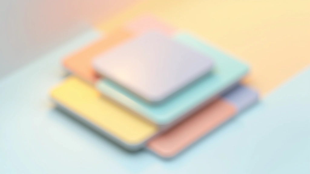 Überlappende Kartenlayout mit gestaffeltem Versatz, farbige Karten übereinander, Schatten deutlich sichtbar